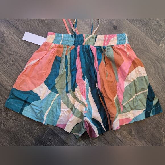 NWT Leaf Print Linen Shorts from Palms Away by Red Dress Sz S - Picture 7 of 8